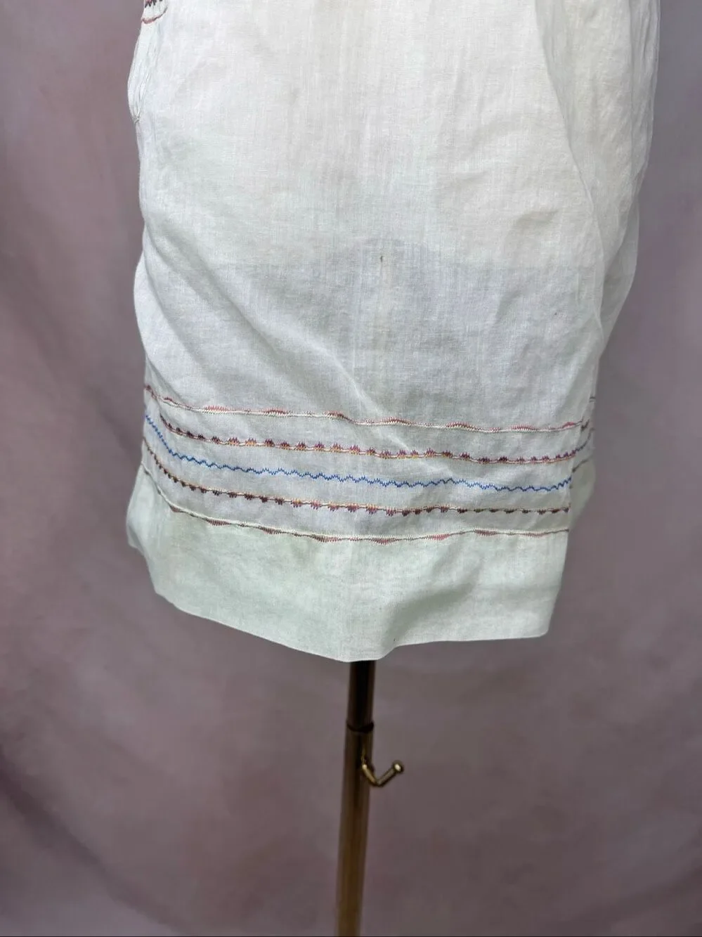 Vintage 1950s Green Half Apron Sheer Embroidered Kitschy